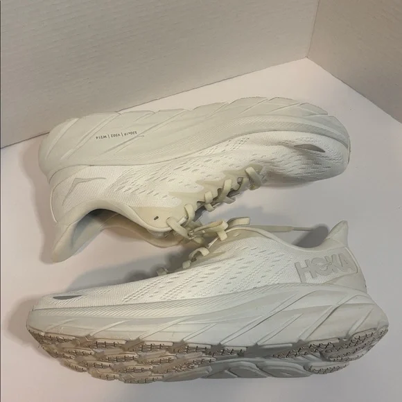 HOKA Clifton 8 Women’s 10B White Athletic Running Walking Laced Shoes - Picture 7 of 8